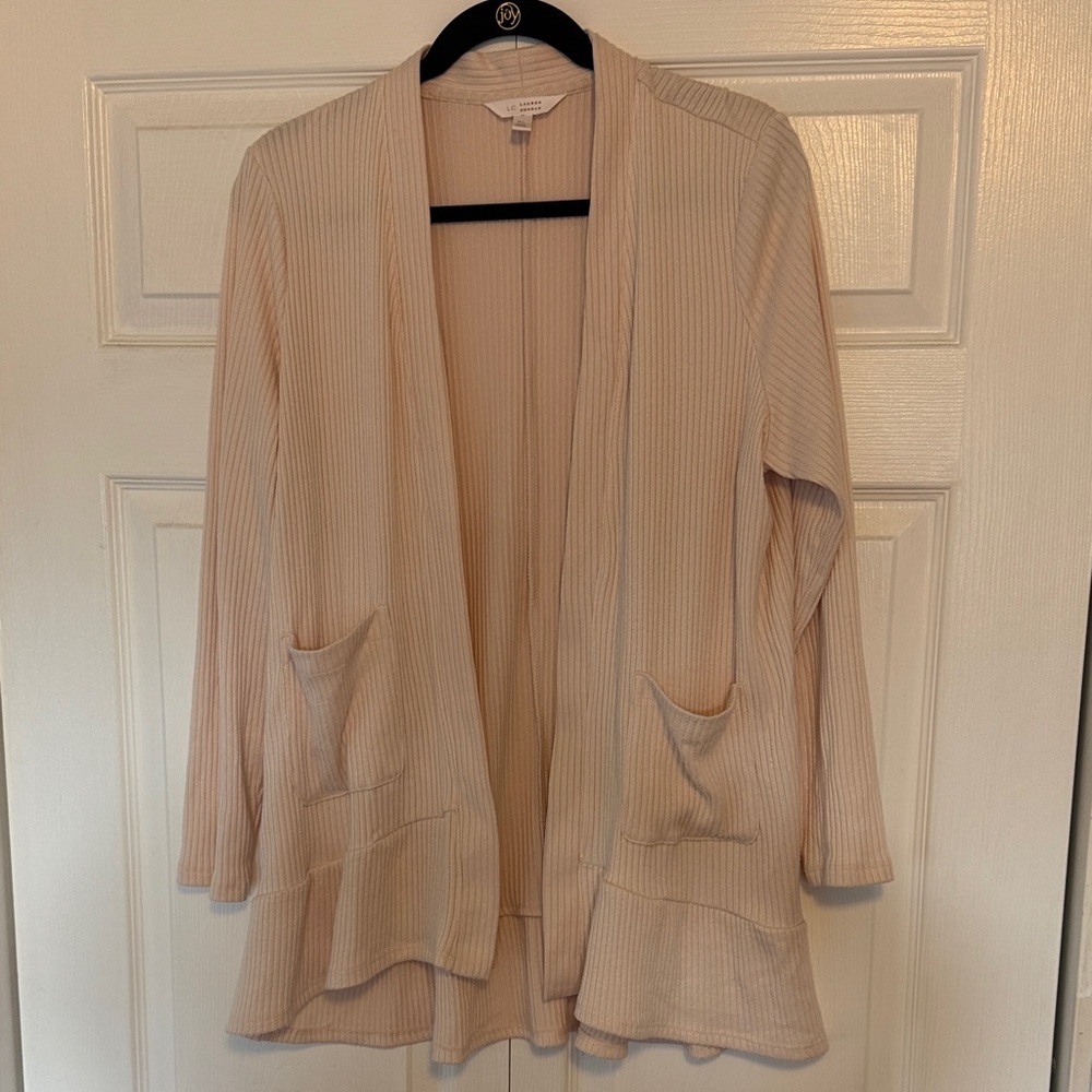 LC Lauren Conrad Women's Beige Cardigan